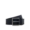 Hugo Boss Italian-leather Belt With Perforated Pattern In Blue