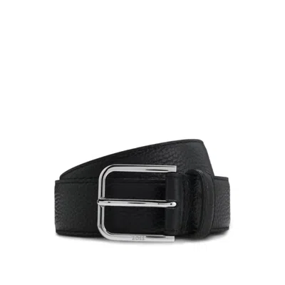 Hugo Boss Italian-leather Belt With Pin Buckle In Black