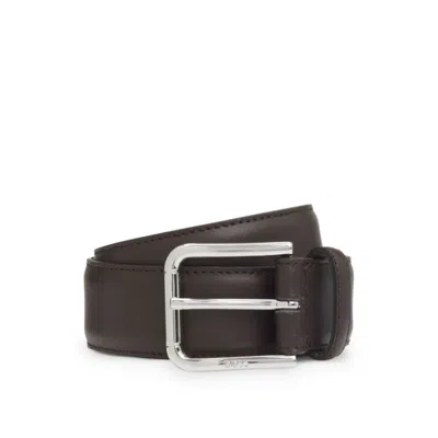 Hugo Boss Italian-leather Belt With Pin Buckle In Brown
