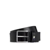 Hugo Boss Italian-leather Belt With Signature-stripe Keeper Trim