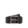 Hugo Boss Italian-leather Belt With Signature-stripe Keeper Trim