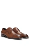 Hugo Boss Derreck Italian Leather Derby Shoes Men In Brown