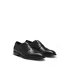 Hugo Boss Italian Leather Derby Shoes With Stitching Details In Black