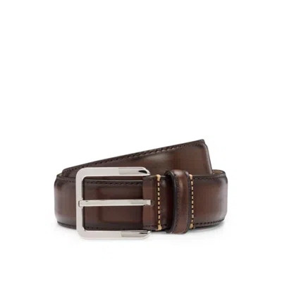 Hugo Boss Italian-leather Holdall With Contrast Stitching