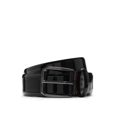 Hugo Boss Italian-made Belt In Patent Leather