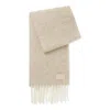 Hugo Boss Italian-made Fringed Scarf With Wool And Alpaca In Green