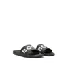 Hugo Boss Italian-made Slides With Large Logo Detail In Black