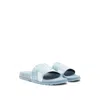 Hugo Boss Italian-made Slides With Mixed Logos In Blue