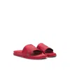 Hugo Boss Italian-made Slides With Mixed Logos In Red