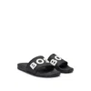 Hugo Boss Italian-made Slides With Raised Logo In Black