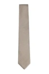 Hugo Boss Italian-silk Tie With Jacquard Pattern In Beige