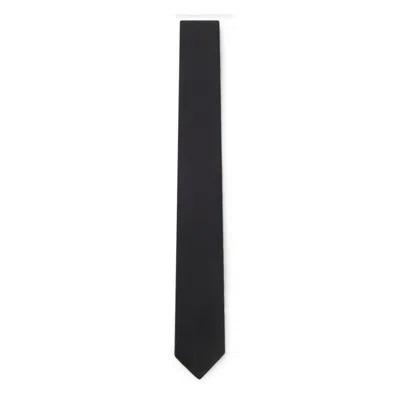 Hugo Boss Italian-made Tie In Pure Silk Jacquard In Black