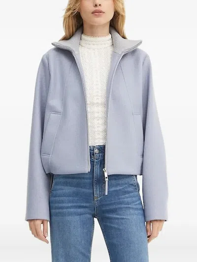 Hugo Boss Iveylor Geometric-lace Blouse In Blue