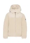 Hugo Boss Ivory Down Jacket For Boy With Logo In Neutral