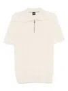 Hugo Boss Boss Ivory Polo Shirt With Half-zip