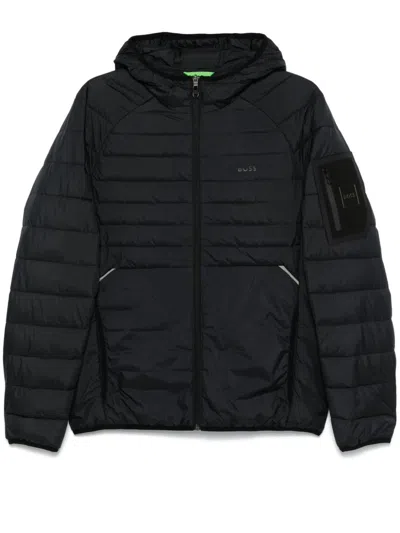 Hugo Boss J_thor 2 Black Oversized Down Jacket With Hood In Black (black)