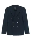 Hugo Boss Double-breasted Blazer In Blue