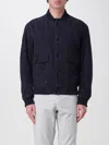 Hugo Boss Melot Suede Jacket In Dark Blue