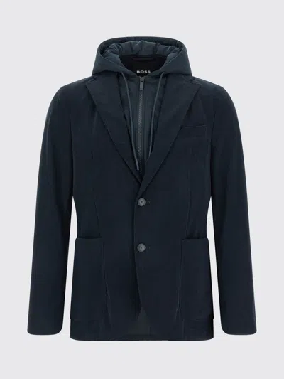 Hugo Boss Jacket Boss Men Color Blue In Brown