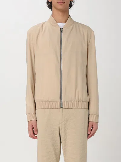 Hugo Boss Slim-fit Jacket In Performance-stretch Cotton In Beige