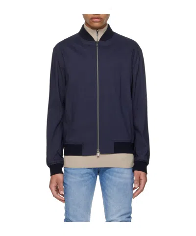 Hugo Boss Jacket With A Stand-neck Zipper In Black