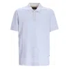 Hugo Boss Jacquard Bubble Cotton-silk Polo Shirt In Blue