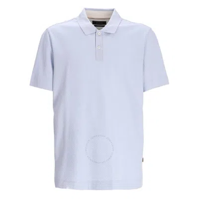 Hugo Boss Jacquard Bubble Cotton-silk Polo Shirt In Blue
