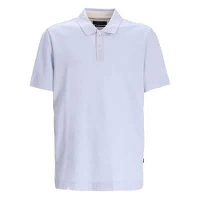 HUGO BOSS JACQUARD BUBBLE COTTON-SILK POLO SHIRT, SIZE SMALL