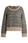 Hugo Boss Jacquard-knit Sweater With Three-colored Yarn In Patterned