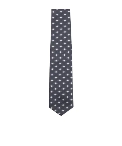 Hugo Boss Jacquard Pattern Tie In Black