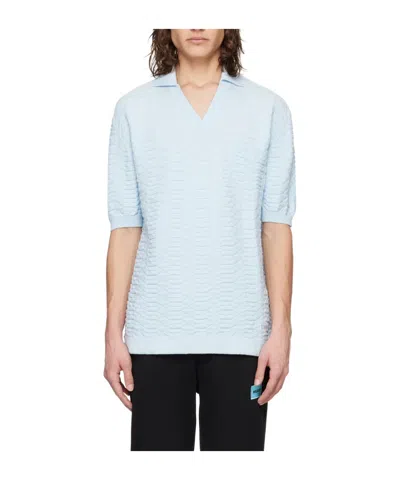 Hugo Boss Jacquard Polo Shirt In Blue