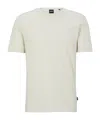 Hugo Boss Regular-fit Sweater With Short Sleeves And Logo Flag In White