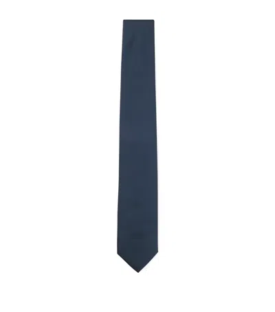 Hugo Boss Jacquard Tie In Blue