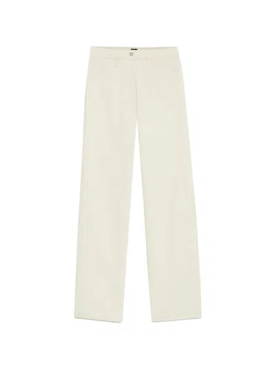 Hugo Boss Jacquard-effect Wide-leg Trousers In White
