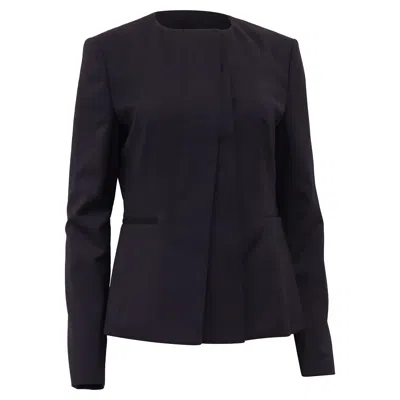 Hugo Boss Jadela Asymmetrical Blazer In Black Virgin Wool