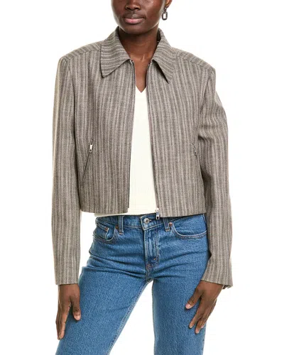 Hugo Boss Jalerena Wool-blend Jacket In Gray