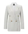 Hugo Boss Regular-fit Jacket In A Heavyweight Wool Blend In White