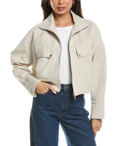 Hugo Boss Jamoura-w Linen-blend Jacket In White