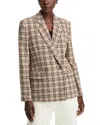 Hugo Boss Boss Janka Double Breasted Plaid Blazer In Marshland Green Tartan