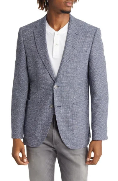 Hugo Boss Janson Regular Fit Microcheck Wool Blend Sport Coat In Dark Blue