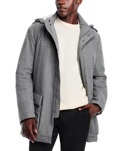 Hugo Boss Jared Hooded Padded Jacket In Medium Grey