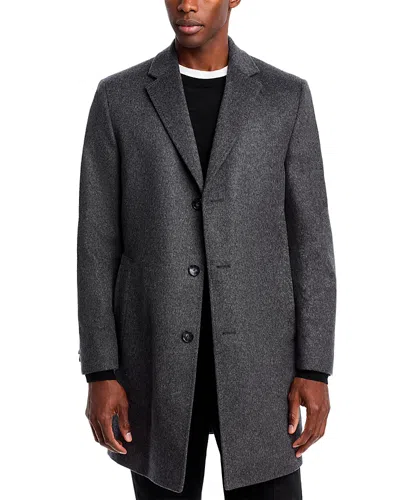 Hugo Boss Jared Wool & Cashmere Regular Fit Topcoat In Medium Grey