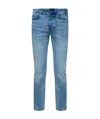 Hugo Boss Mens Medium Blue Regular-fit Tapered-leg Stretch-denim Jeans In Blue