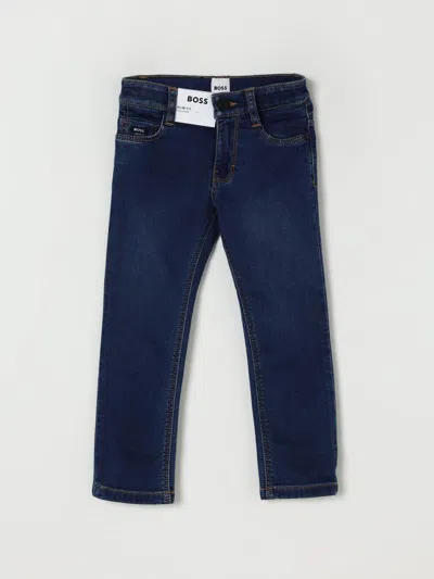 Hugo Boss Jeans Boss Kids Color Grey In Blue