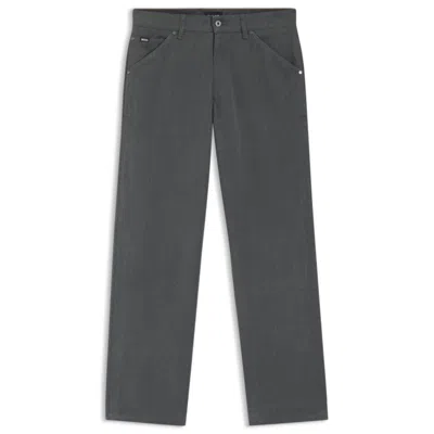Hugo Boss Jeans In Melange Cotton Denim In Gray