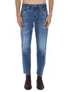 Hugo Boss Boss Blue Cotton-blend Jeans In Blue