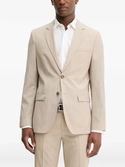 Hugo Boss Jeckson Checked Suit In Neutral