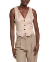 Hugo Boss Slim-fit Waistcoat With Cut-out Back In Yellow