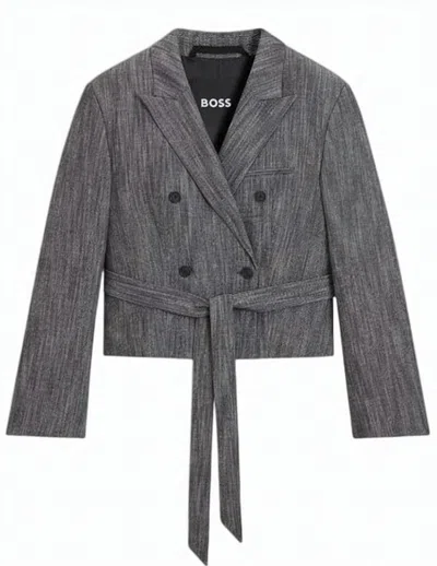 Hugo Boss Jelsia Double Breasted Belted Blazer In Multi