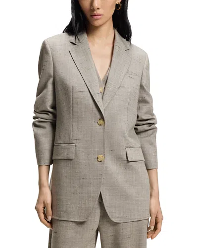 Hugo Boss Boss Jemma One-button Blazer In Gray